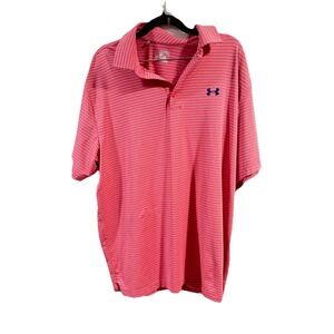Under Armour HeatGear The Playoff Polo Men's Gray Geometric Shirt 2XL 227